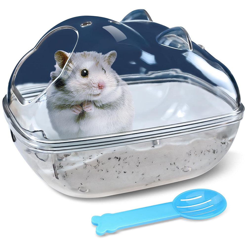 lazyyzal baño hámster 360 grados, vista clara del baño y juego.