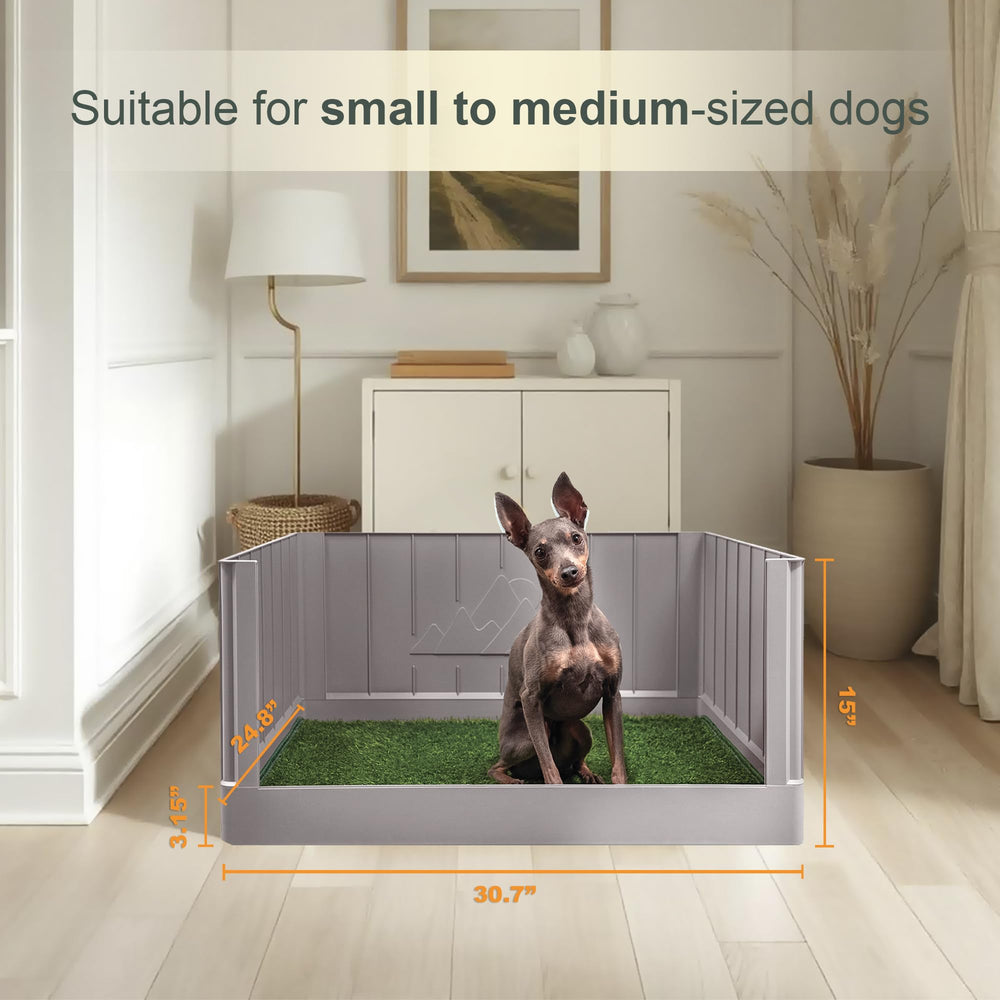 LAZZIPET Pup en Suite Potty: césped sintético opcional para mayor realismo