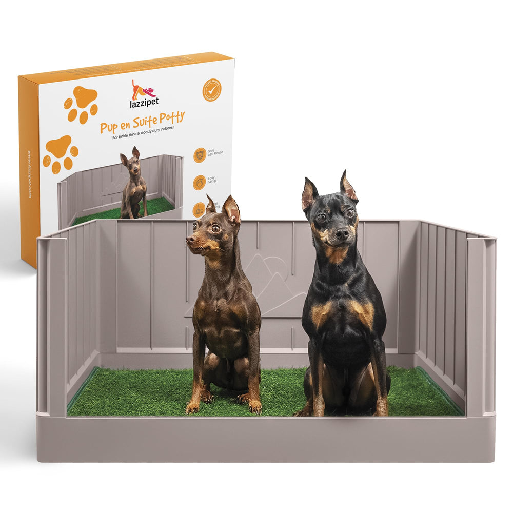 LAZZIPET Pup en Suite Potty: limpieza fácil y olores controlados