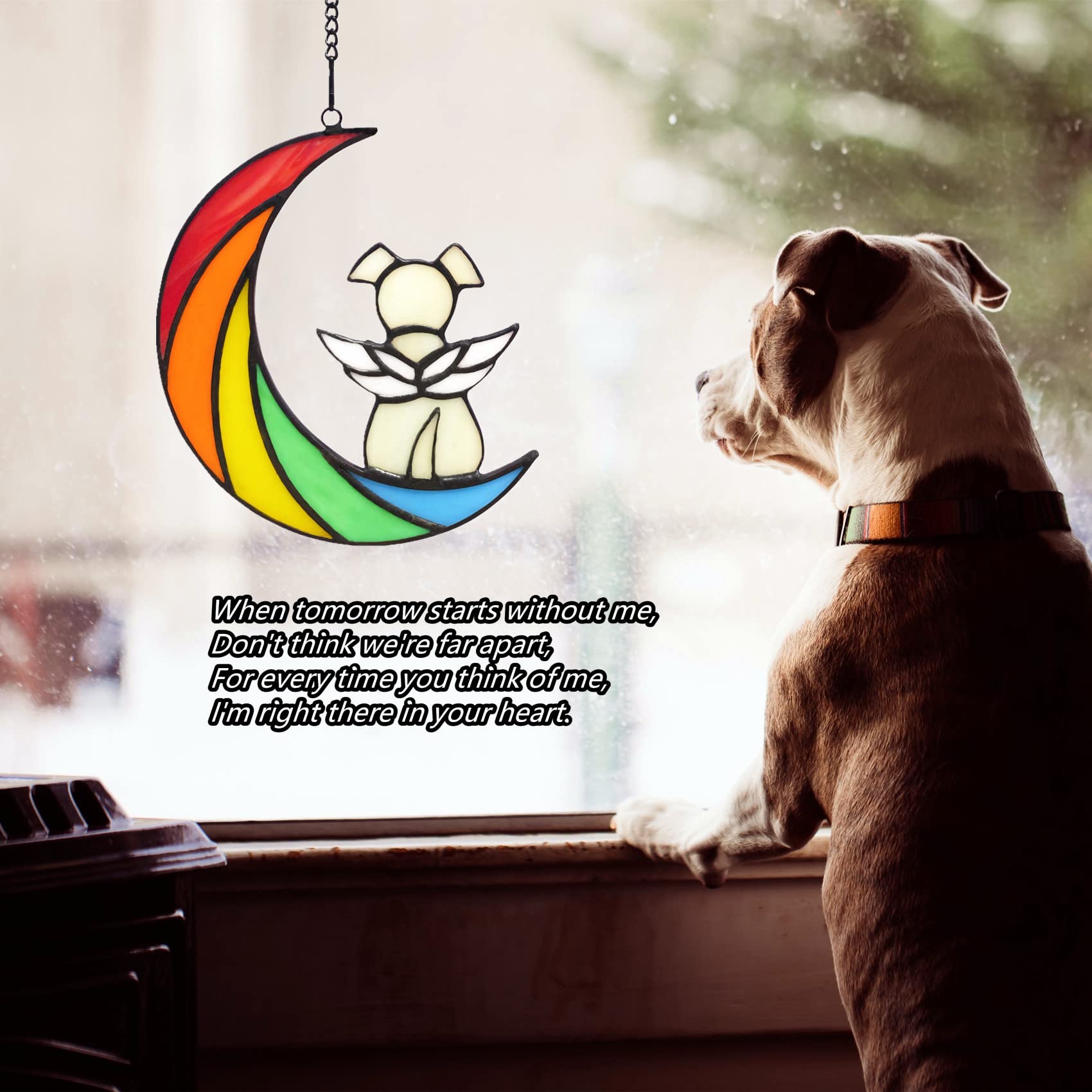 Lcensp alas angel perro memorial: diseño tierno para recordar al perro