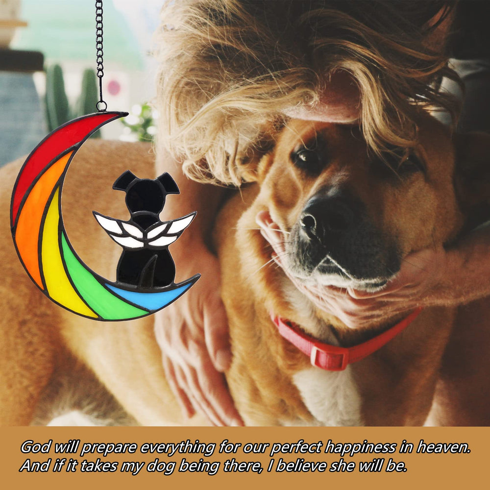 Lcensp Diseño Memorial Perro Arcoiris, arte de vitral duradero