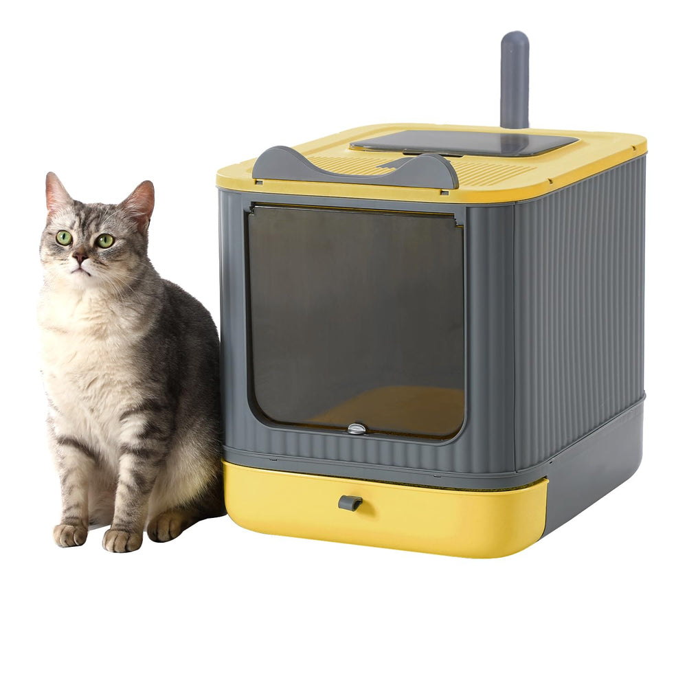 LCZLBRRD caja para gatos cerrada con tapa mantiene el área limpia y sin derrames