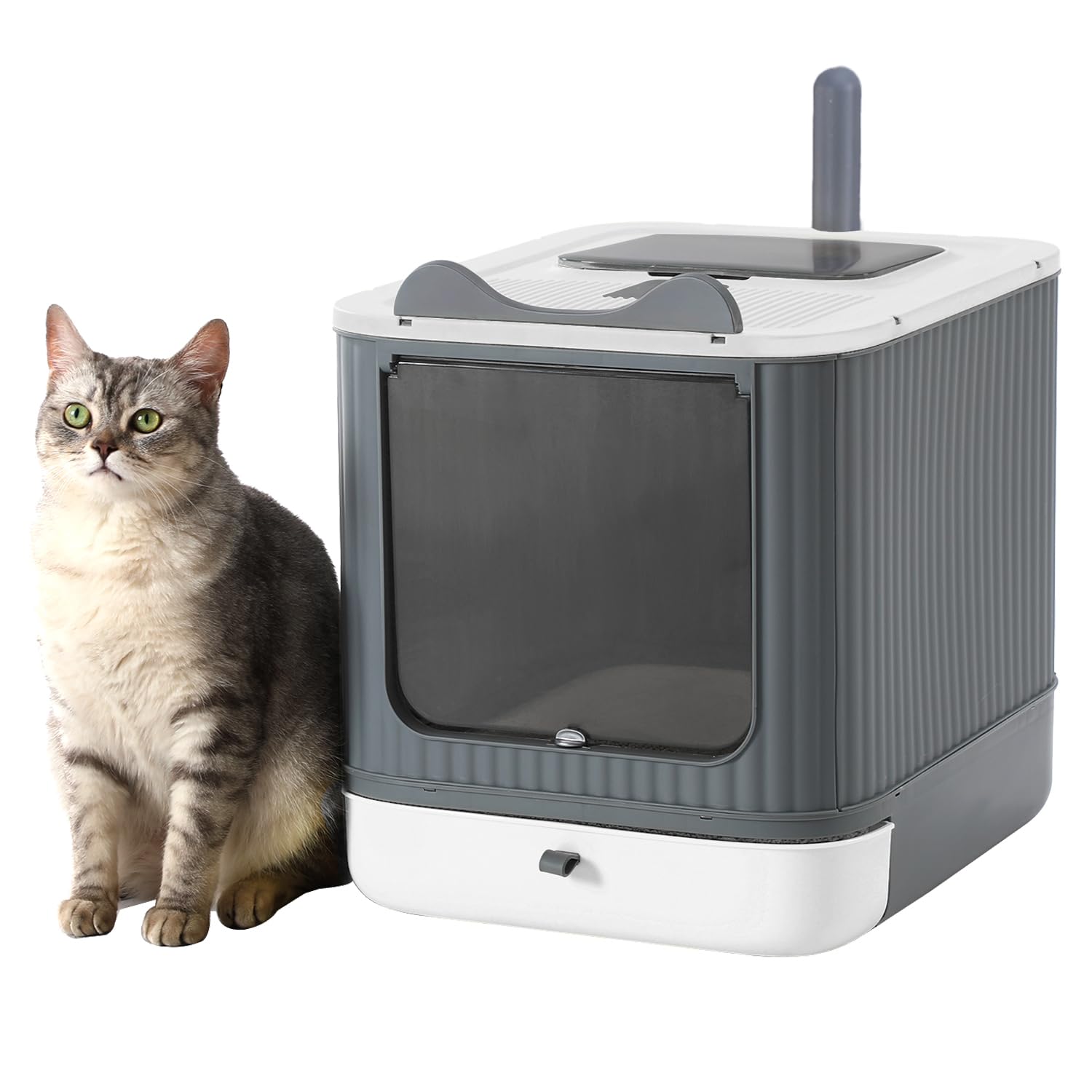 LCZLBRRD caja-litter-gato-plegable-frontal: acceso cómodo y limpieza rápida.