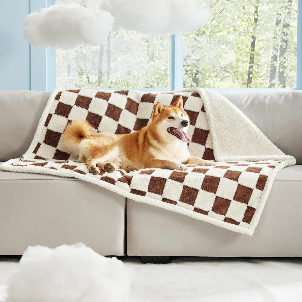 LE SURE manta doble cara sherpa jacquard, tacto suave para sofá y mascota.