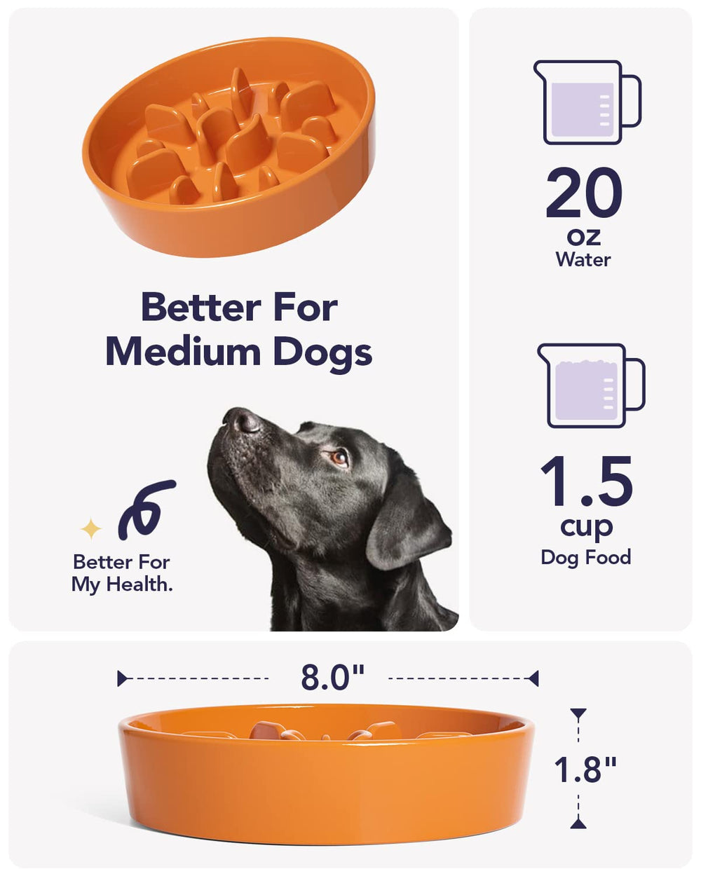 LE TAUCI diseño en laberinto para comer más despacio durante cada comida.