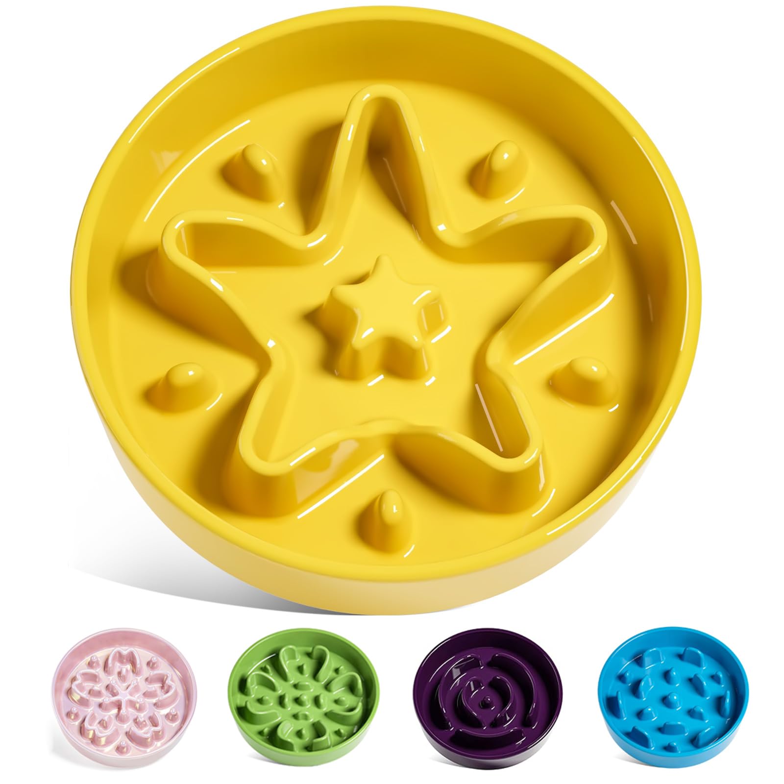 LE TAUCI platillo ceramico lento con estrella amarilla para comer con calma