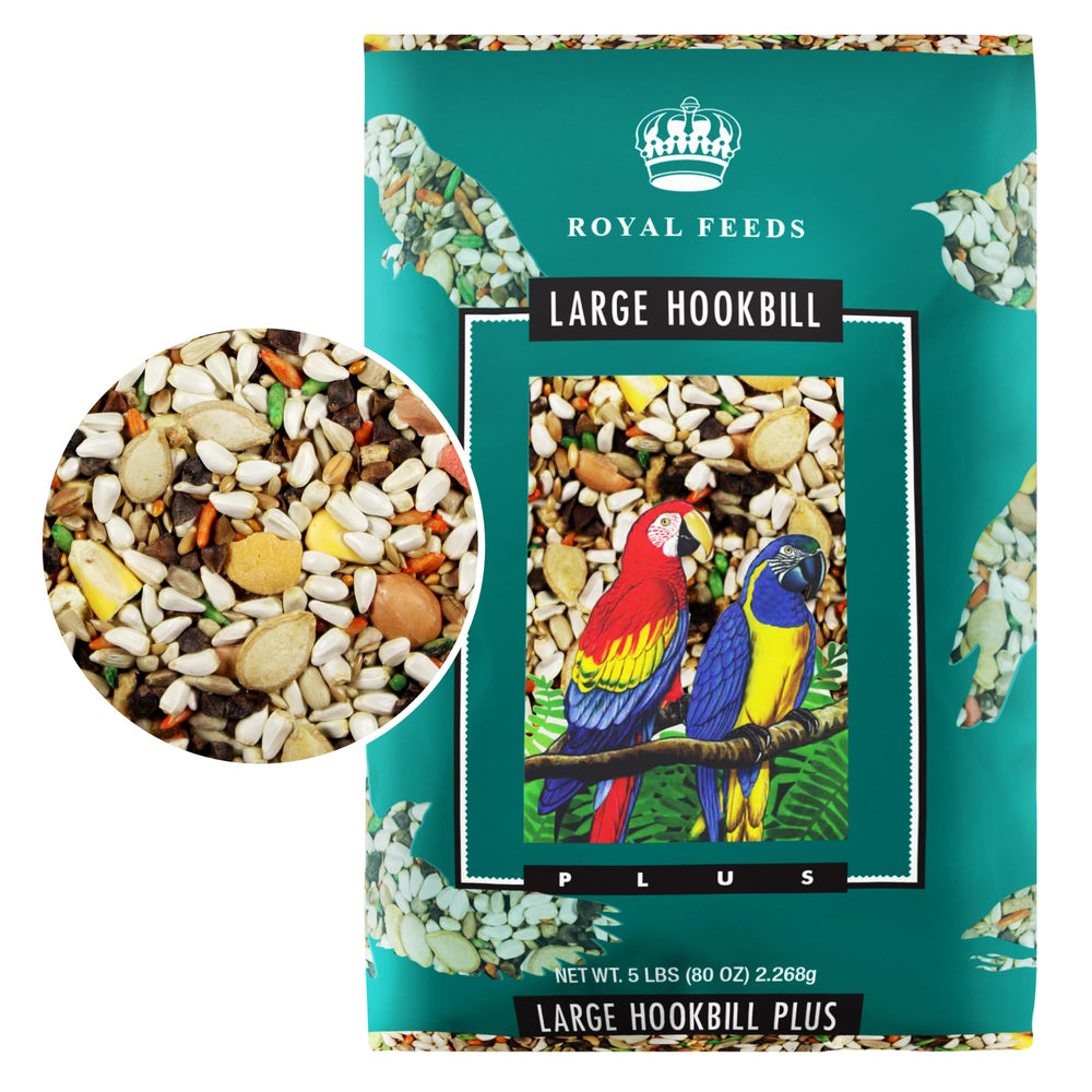 LEACH GRAIN & MILLING CO Large Hookbill Plus, bolsa de 5 libras lista para aves grandes.