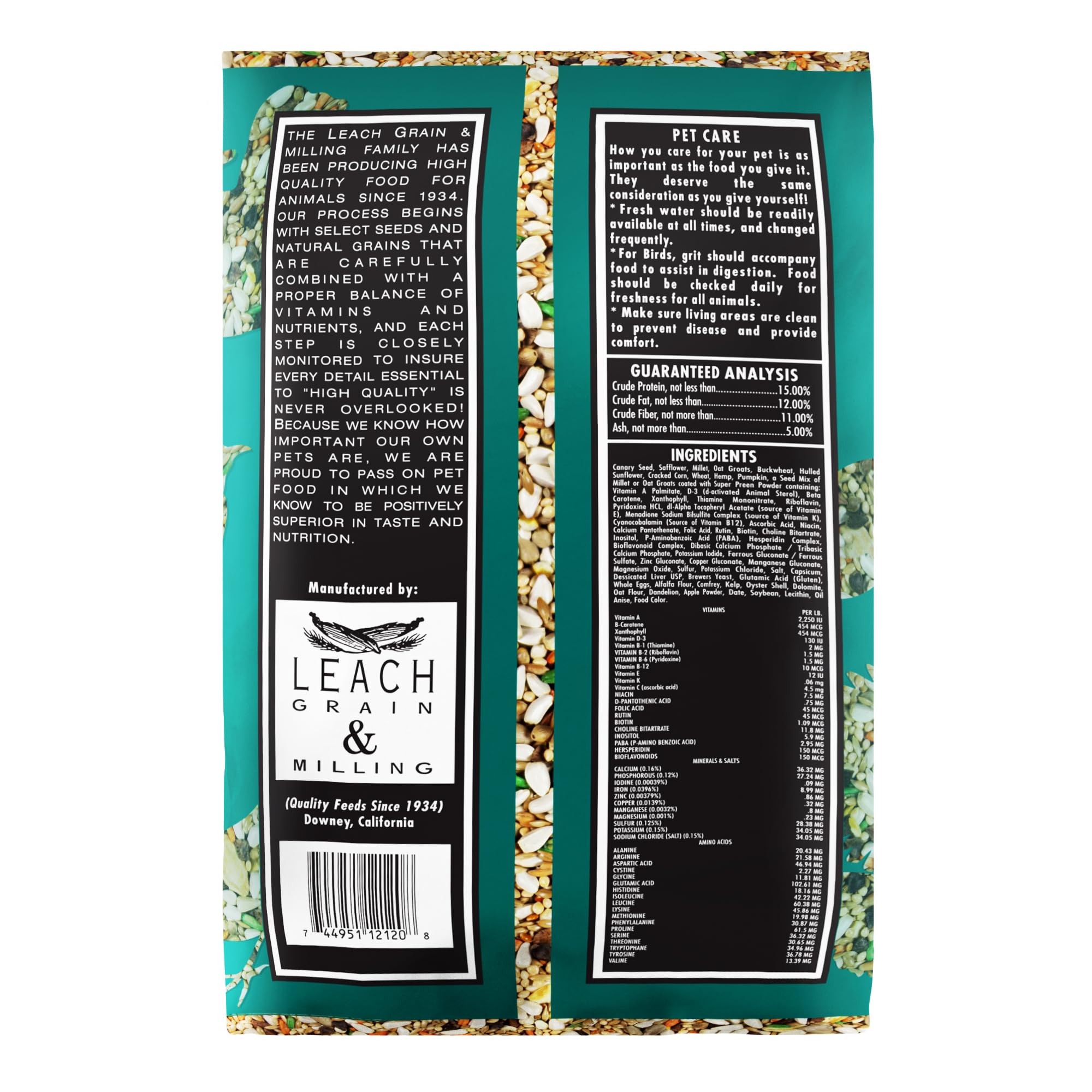 LEACH Small Hookbill Plus, mezcla semillas para aves pequeñas, sabor variado y nutrición equilibrada
