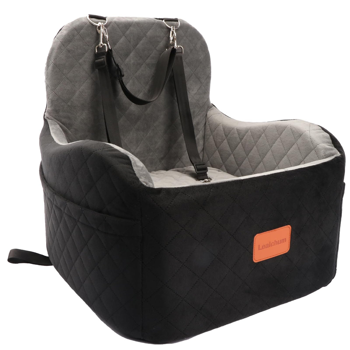Lealchum asiento elevado para perros, confort y seguridad durante el viaje en coche.