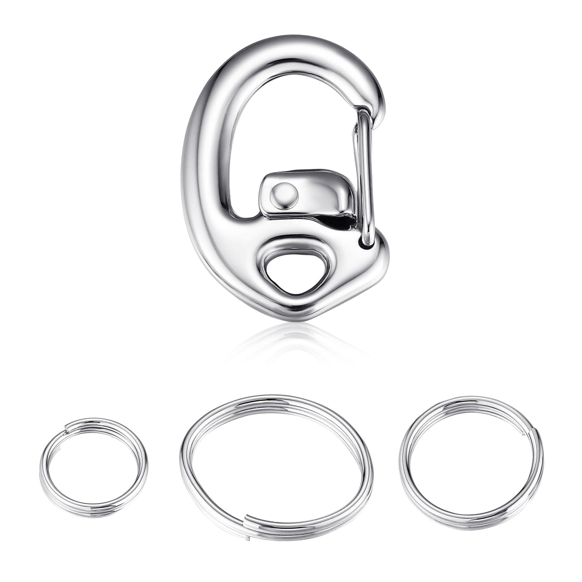 Leash King clip carabiner con cierre rápido para collar seguro.