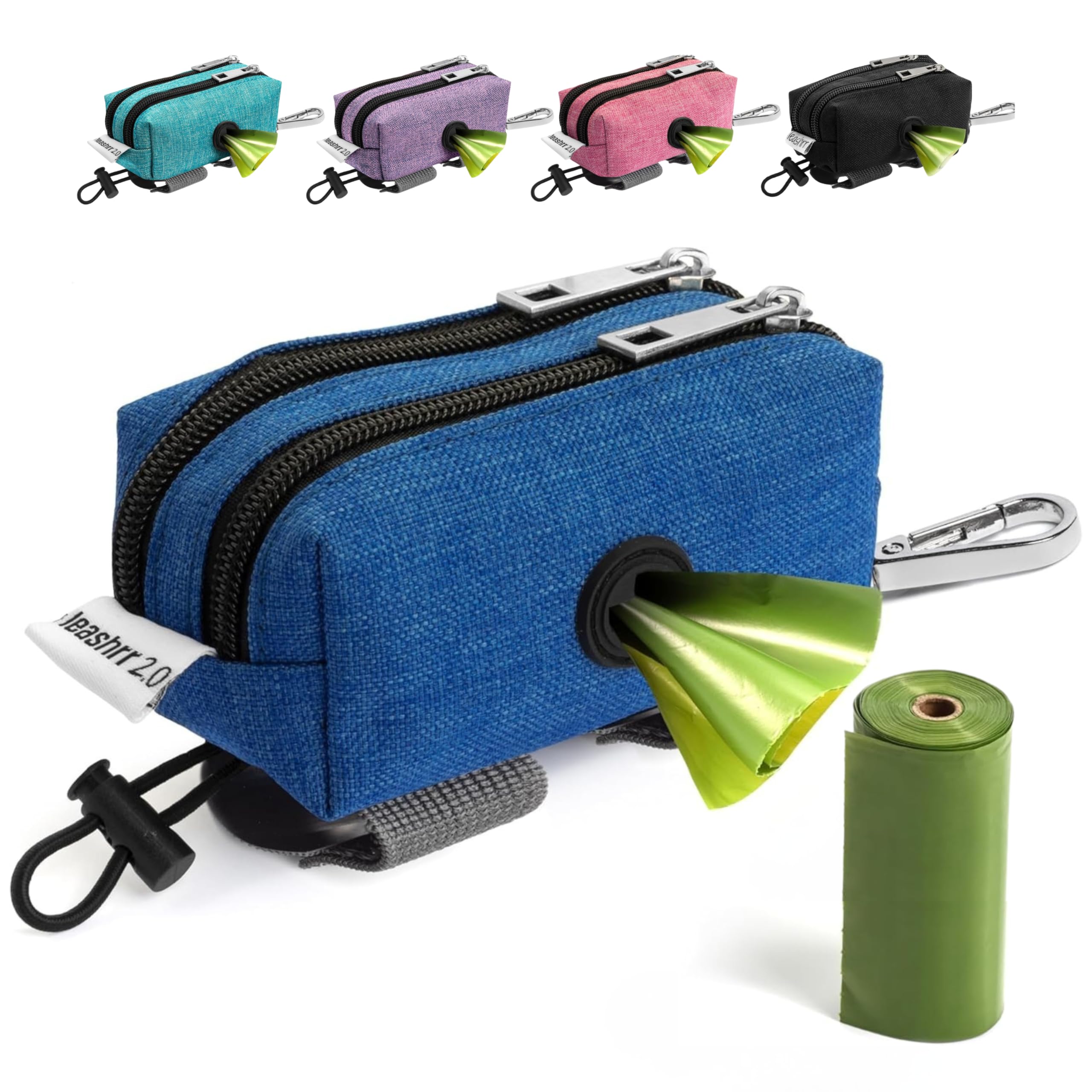 Leashrr 2.0 dispensador de bolsas para perros, práctico para paseos.