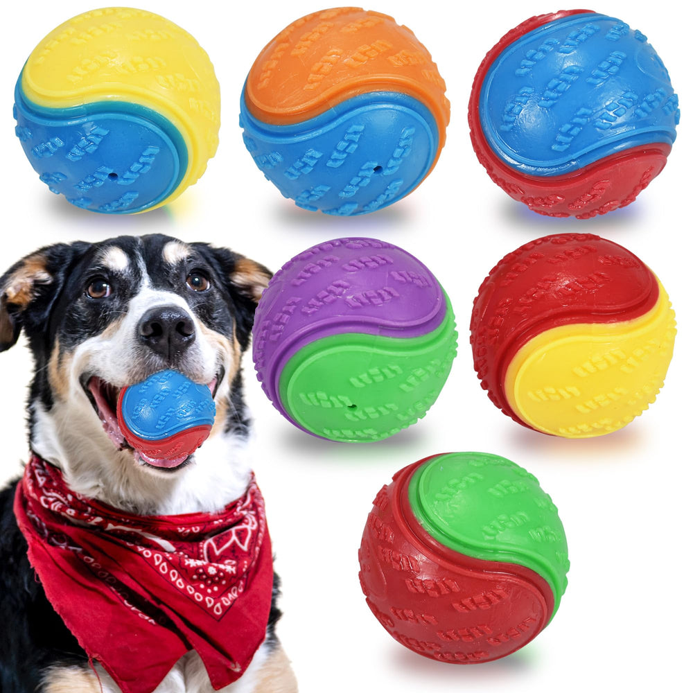 Pelotas LECHONG ruidosas de 6 colores para perros, localización fácil y juego divertido.