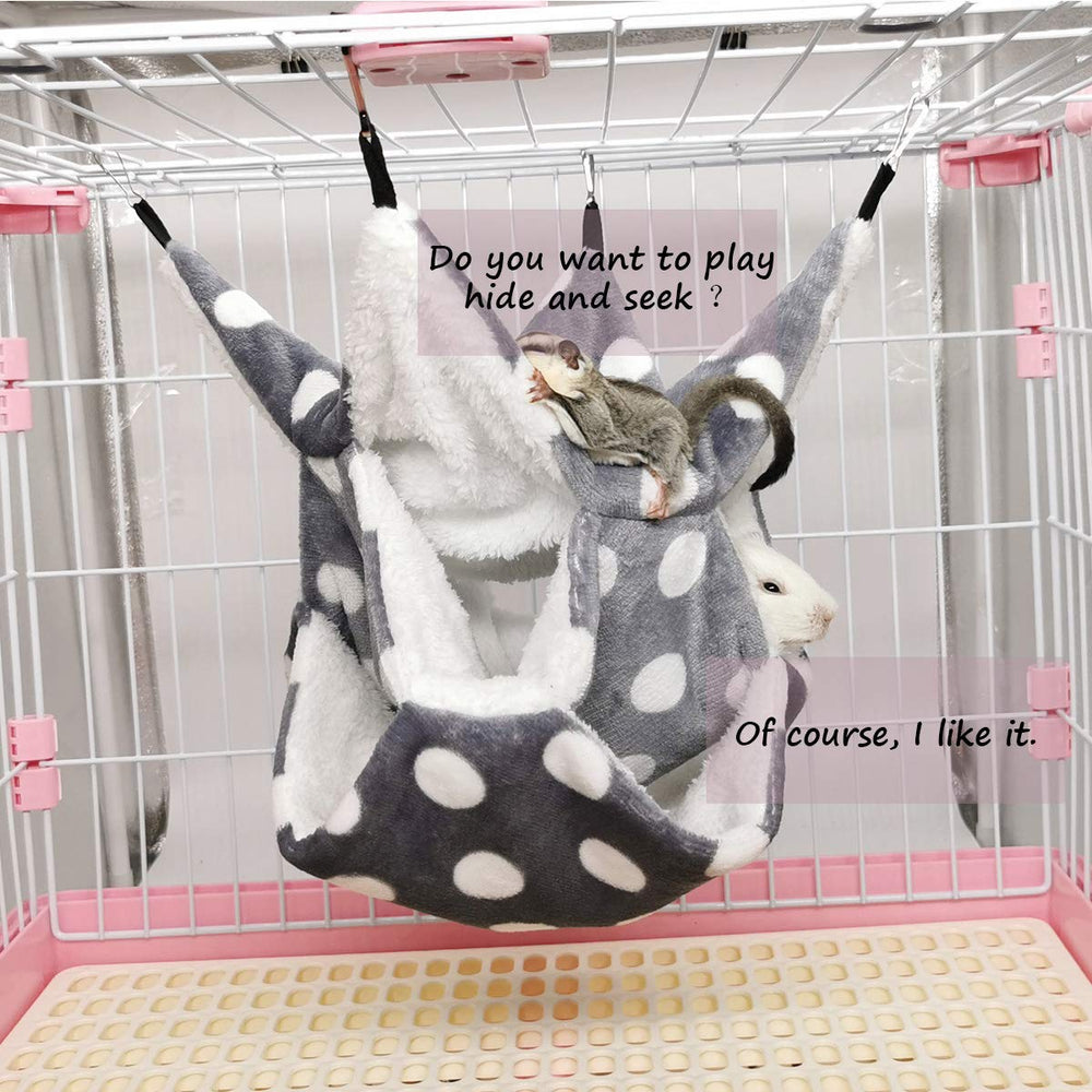 LEFTSTARER hamaca triple capas para cobaya y hámster: juego y descanso.