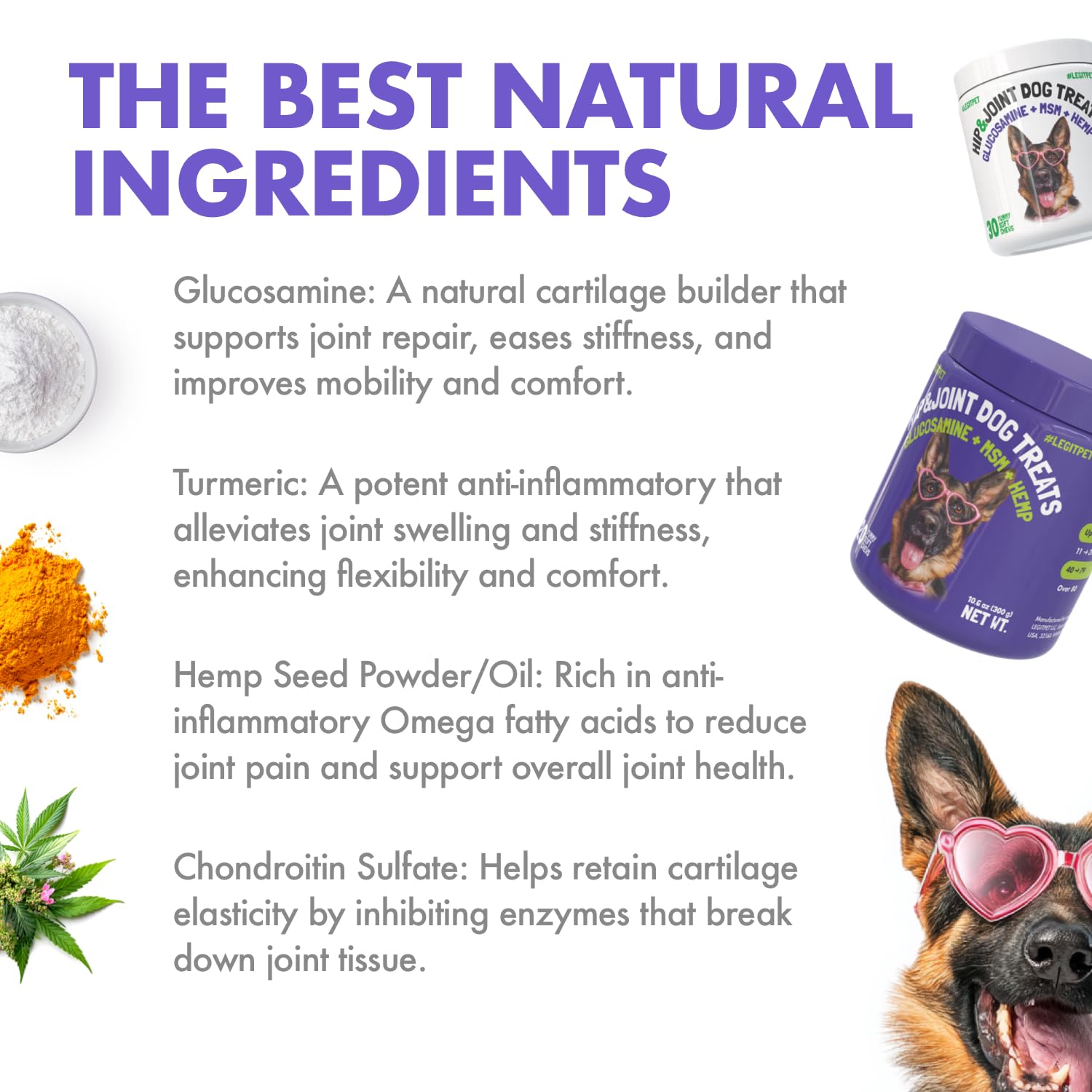 LegitPet condroitina glucosamina: apoyo articular para perros.