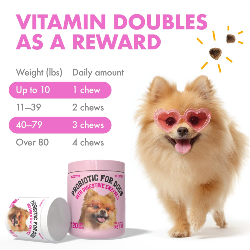 LEGITPET Probiotics para perros: deterrente para caca y hábitos no deseados