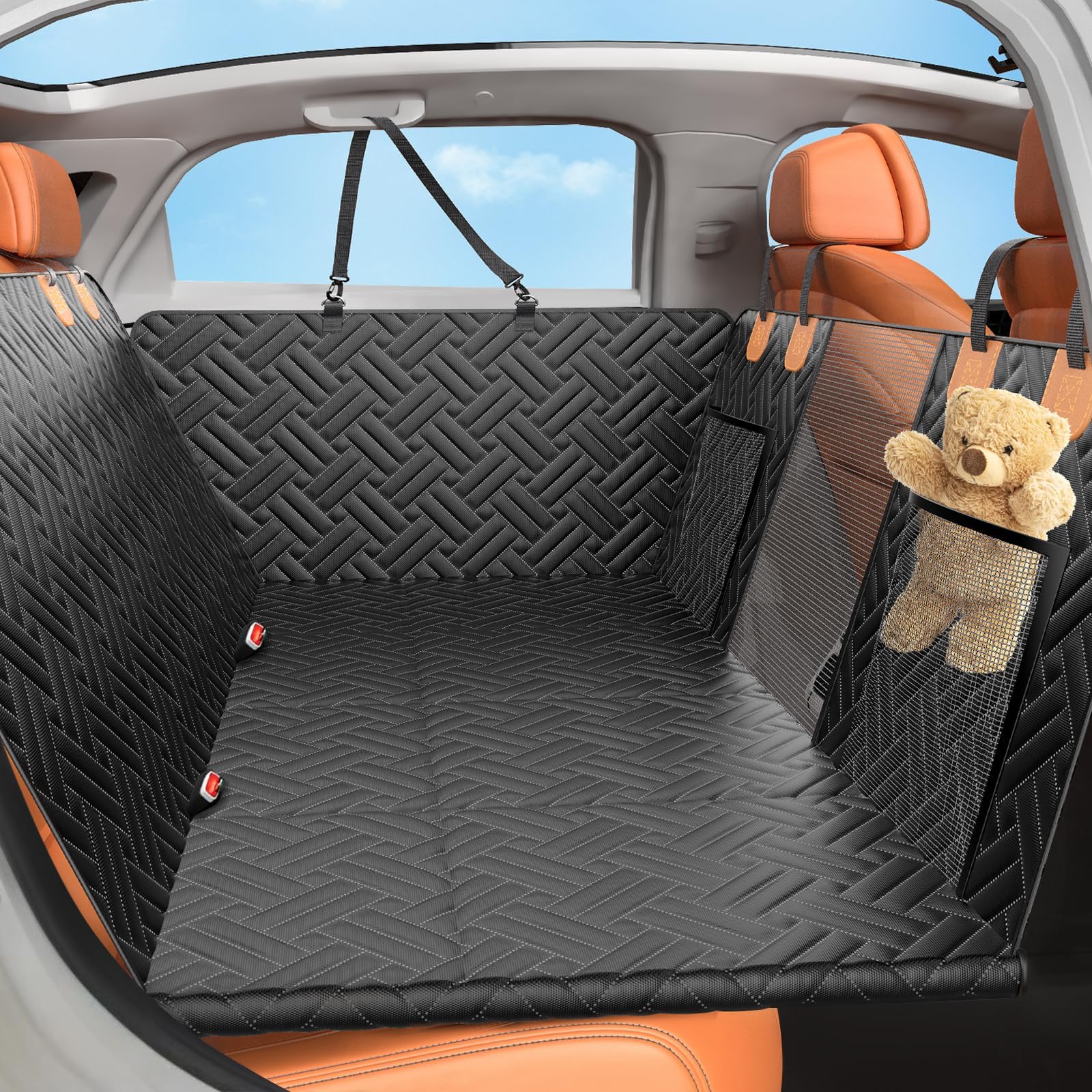 LEHNI extensor de asiento trasero para perros con base dura ofrece soporte estable.