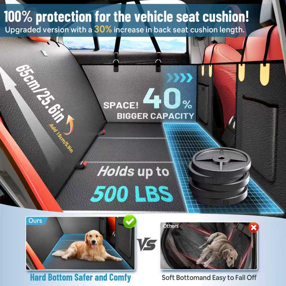 LeHuski funda impermeable de PU para asiento trasero, protege contra manchas y pelos.