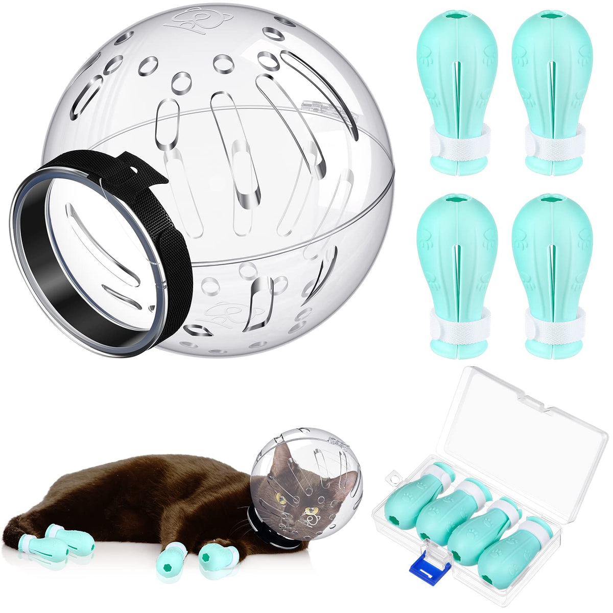 LEIFIDE bozal ajustable para gato, sesión de grooming más segura