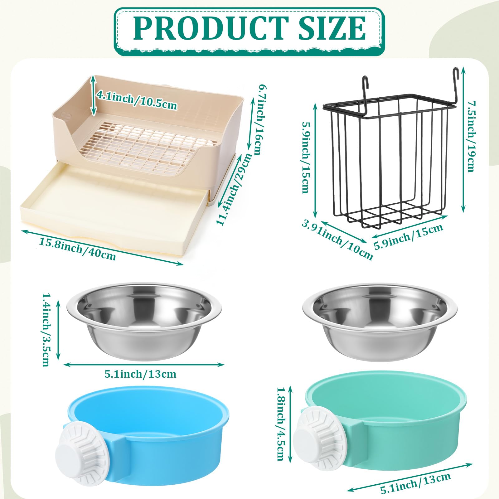 Leinuosen caja de litter para conejo 16x11, espacio cómodo para un conejo mayor.