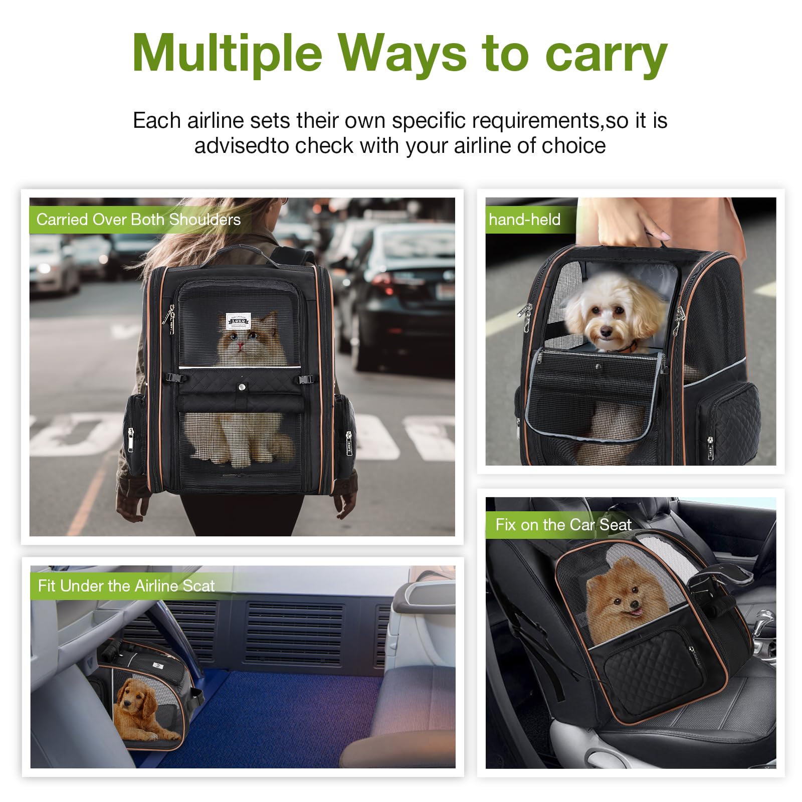 Lekebobor bolsillos laterales para accesorios de mascota