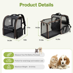 Lekebobor mochila mascota ampliable para mayor comodidad durante el viaje