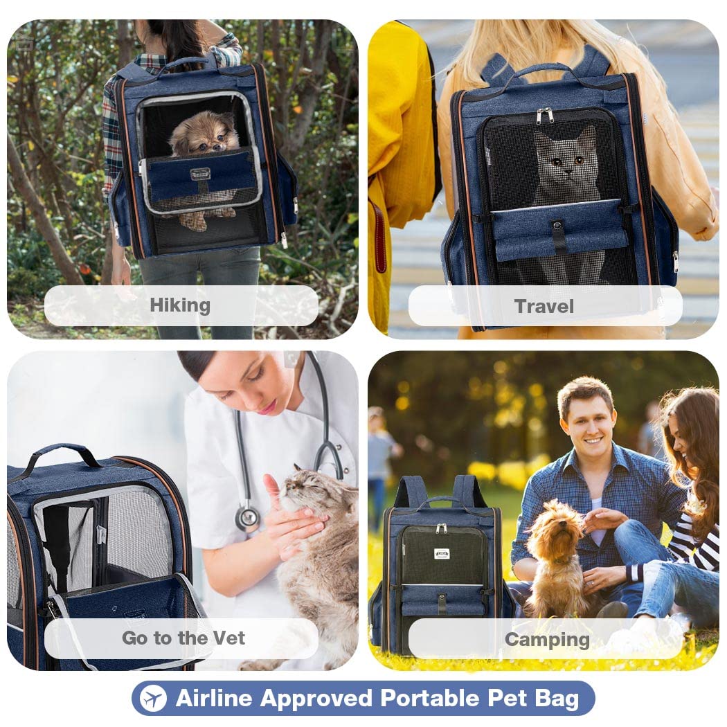 Lekebobor mochila porta-mascotas tela Oxford 300D resistente al agua
