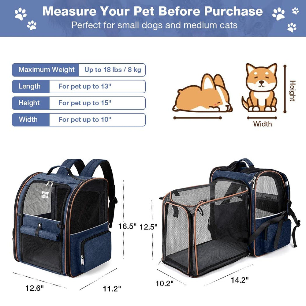Lekebobor porta-mascotas con ventanas de malla para buena ventilación