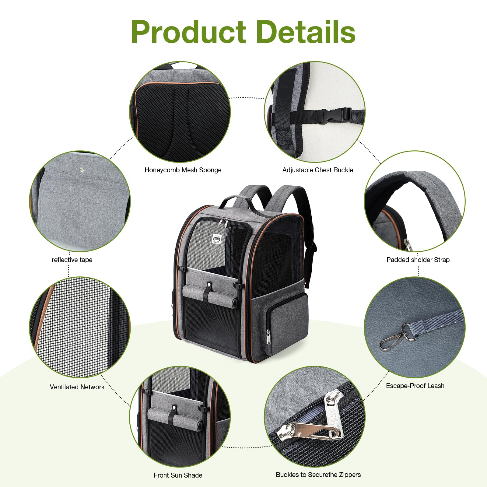 Lekebobor mochila seguridad con correa para evitar escapes.