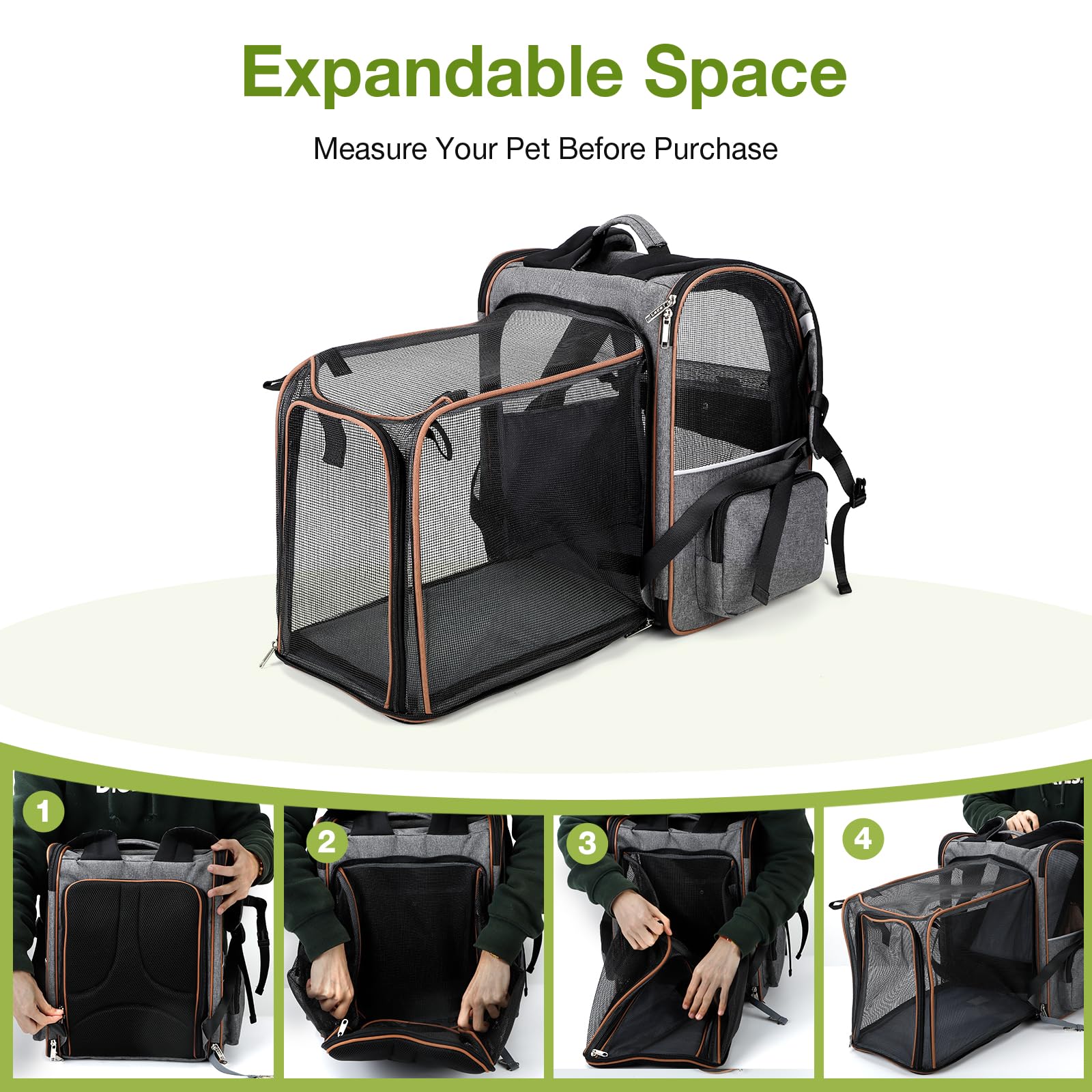 Lekebobor mochila para gatos, suelo acolchado para mayor confort.