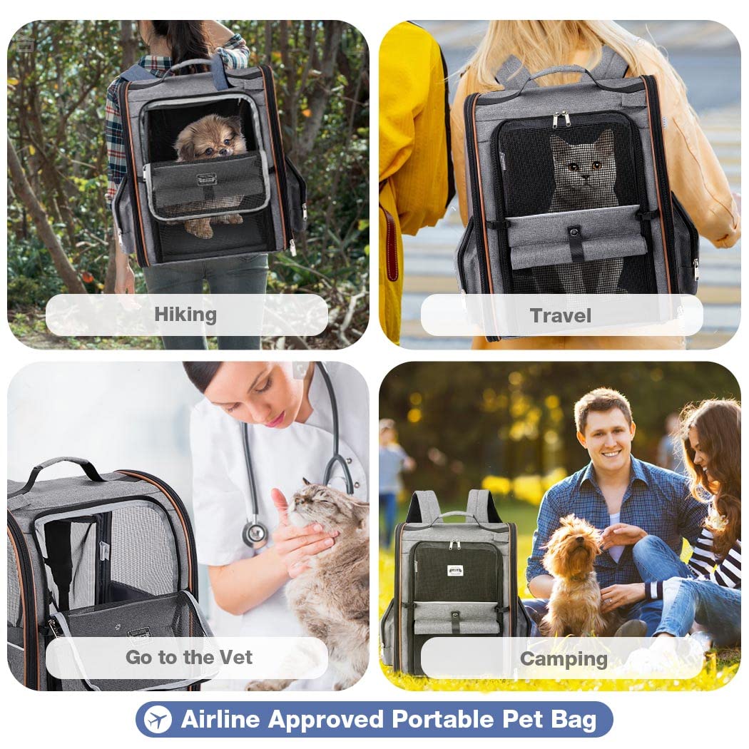 Lekebobor mochila para gatos, protección solar con visor enrollable.