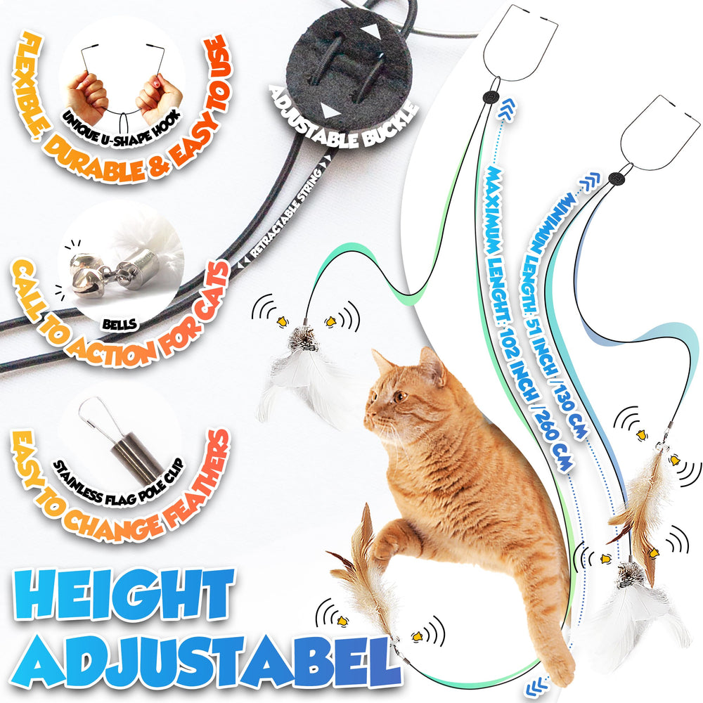 LEKEWPET diseño retráctil con cuerda elástica, ajuste de altura para juego dinámico.