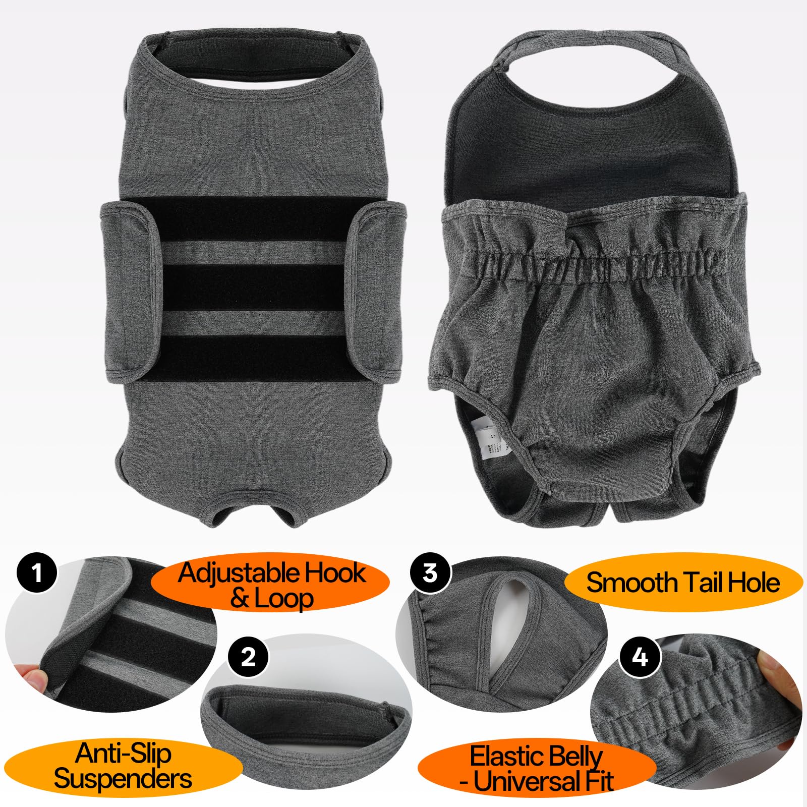 LeLePet pañales con correas ajustables para perros activos