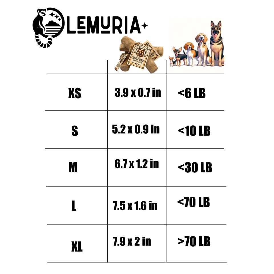 lemuria mordedor dental de madera natural para perro grande, ayuda a la higiene bucal