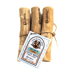 lemuria mordedor de madera cafe para perro grande, promueve limpieza dental y juego seguro