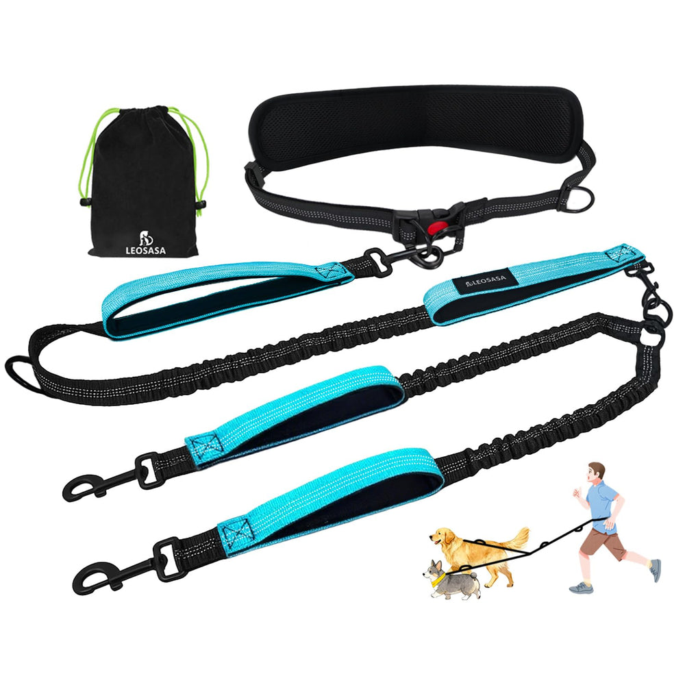 LEOSASA correa doble para dos perros sin enredos, ideal para caminar con ambos perros