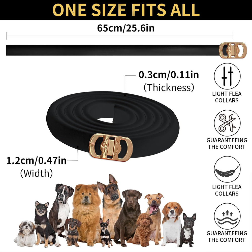 Collar Lerqua negro, diseño ligero y estiloso para perros.