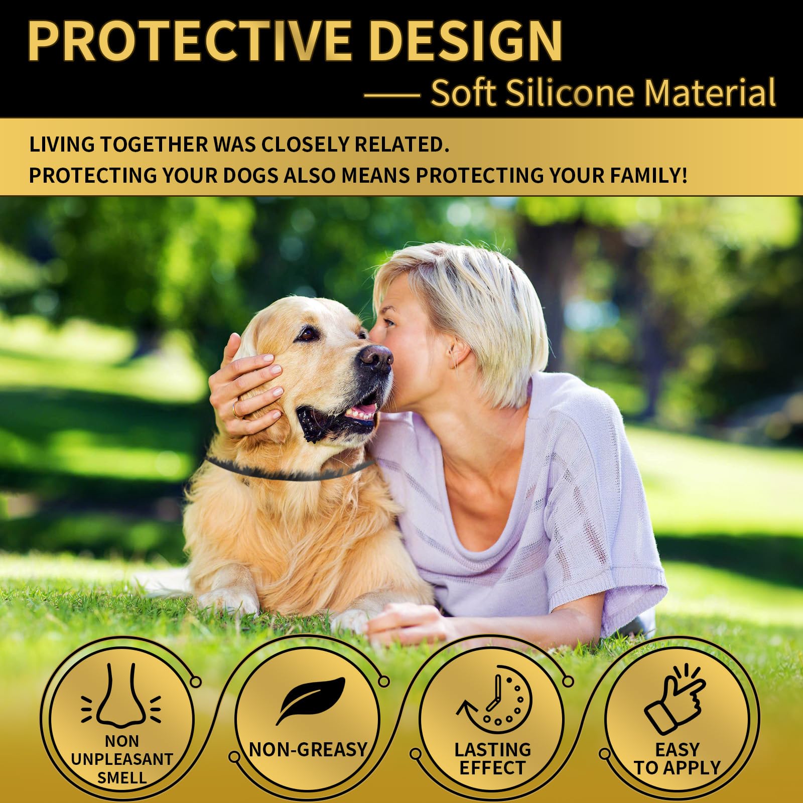 Collar Lerqua impermeable para perros, apto para lluvia y baño.