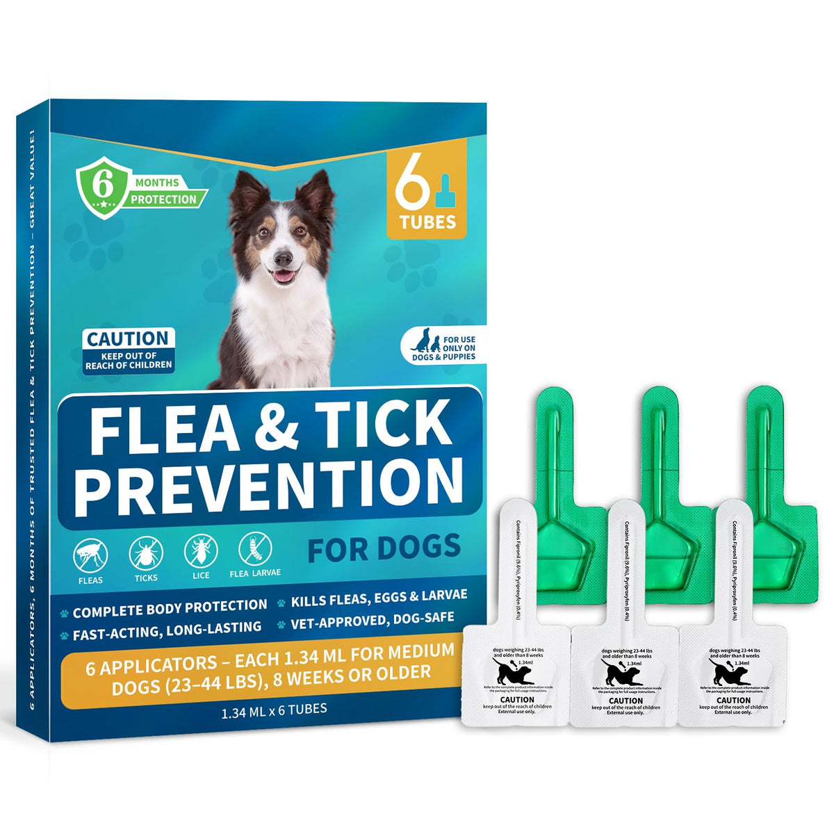 Gotas Lerqua para pulgas y garrapatas en perros medianos, protección continua.