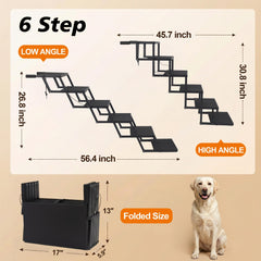 Lesguyor escaleras con capacidad de hasta 200 libras, ideal para razas grandes.