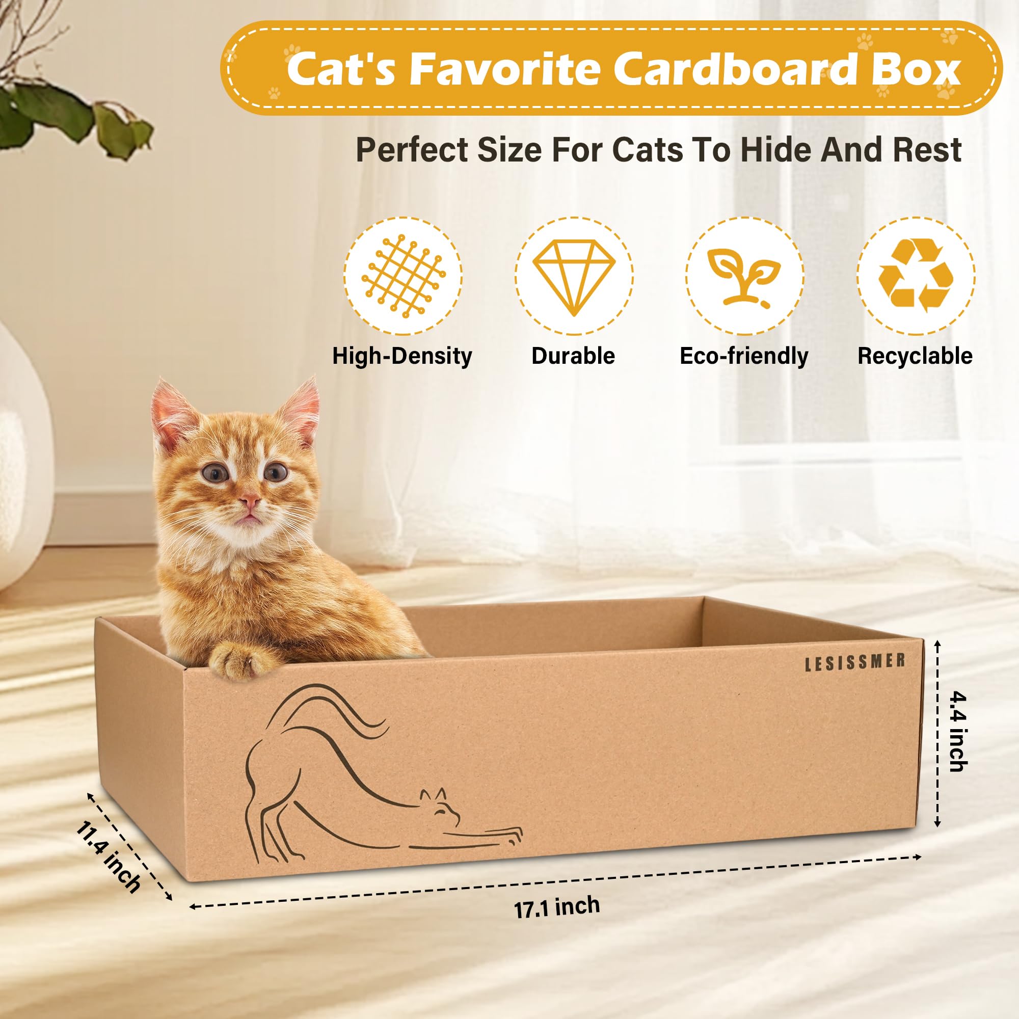 Lesissmer Art Cat Scratcher con superficie doble cara para rascar y descanso.