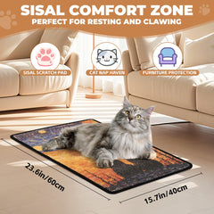 Lesissmer rascador sisal StarryNight en suelo, uso versátil para gatos