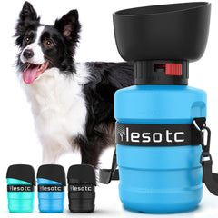 Lesotc botella-agua-perro 2 en 1, diseño práctico para paseos.