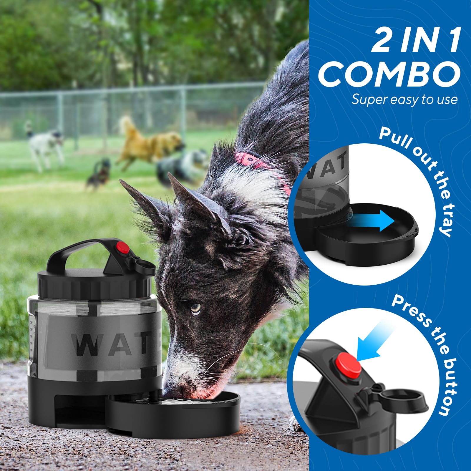 Lesotc botella agua perro capacidad 56oz ideal para salidas largas