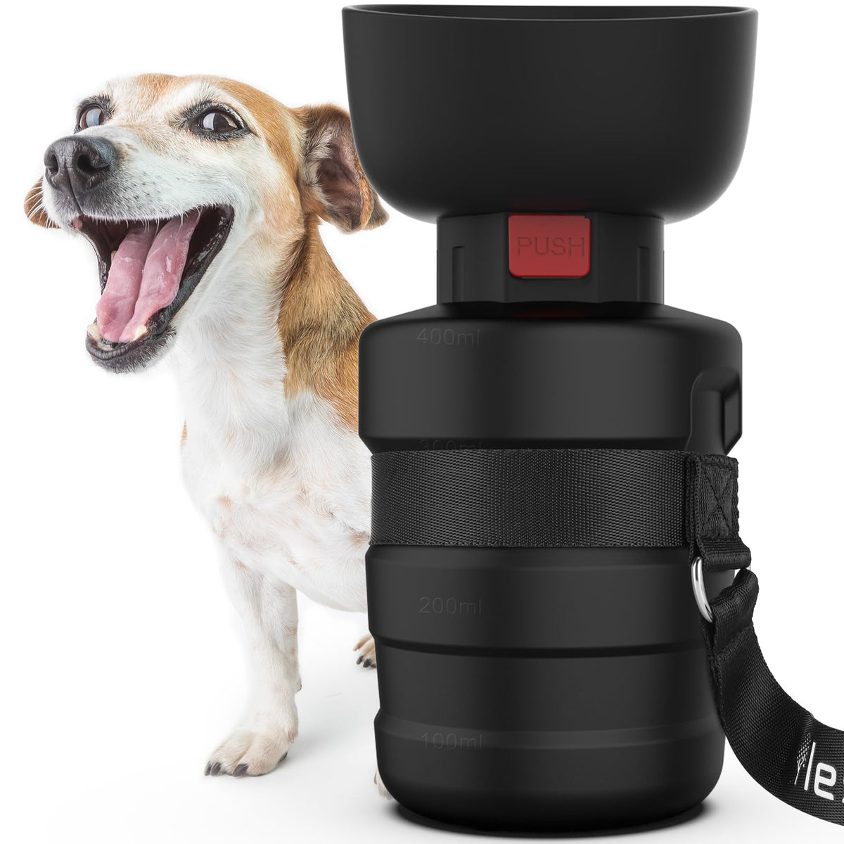 Lesotc botella-agua-perro-dispensador con cuenco, ideal para caminatas y paseos.