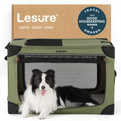LE SURE caja perro plegable 36 pulgadas, ideal para viajes.