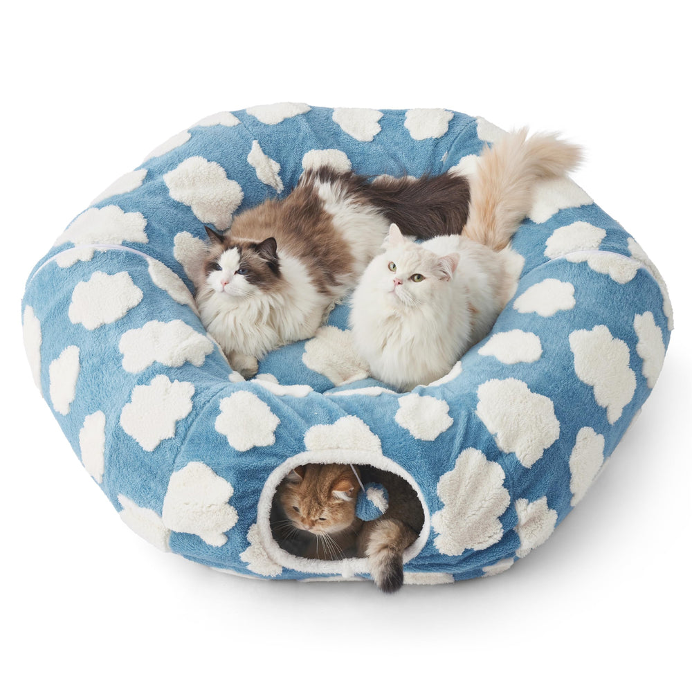 Lesure cama-túnel-gato-grande ofrece refugio cómodo para gatos y mascotas pequeñas.