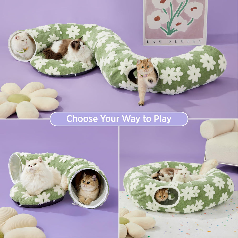 LE SURE Lesure túnel para gatos con bolas interactivas para juego
