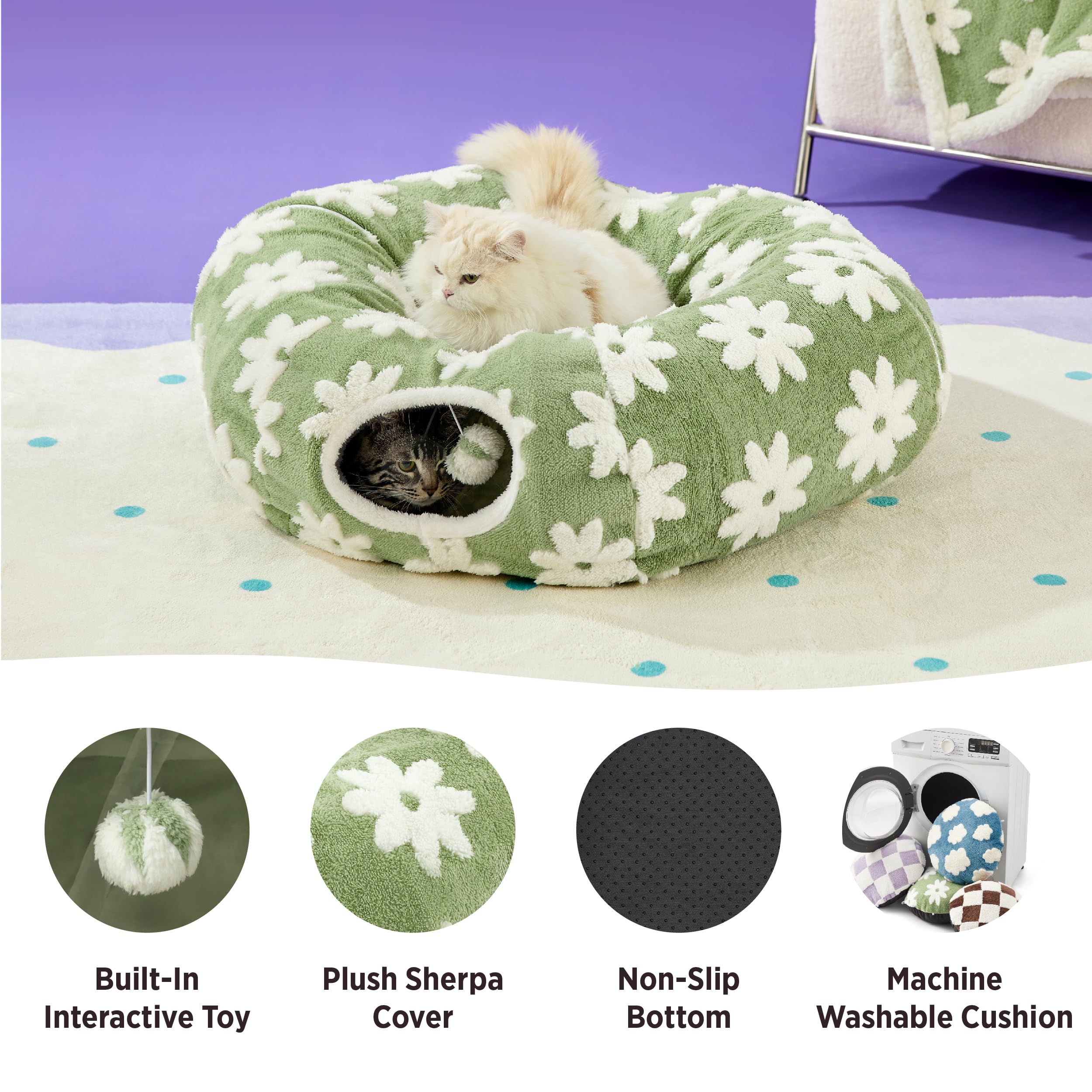 Lesure túnel gato con juguetes interactivos para gatos