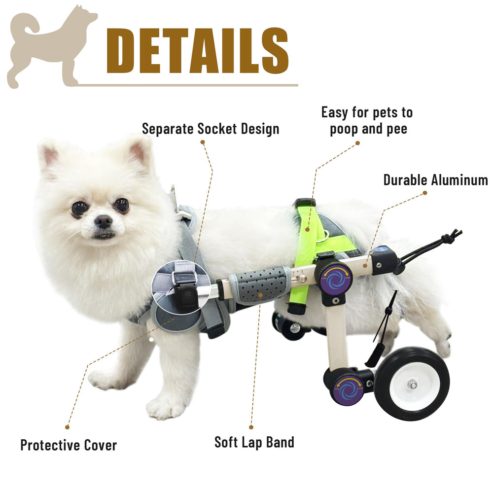 LetPetRun silla de ruedas para perro, acolchado suave para mayor comodidad.