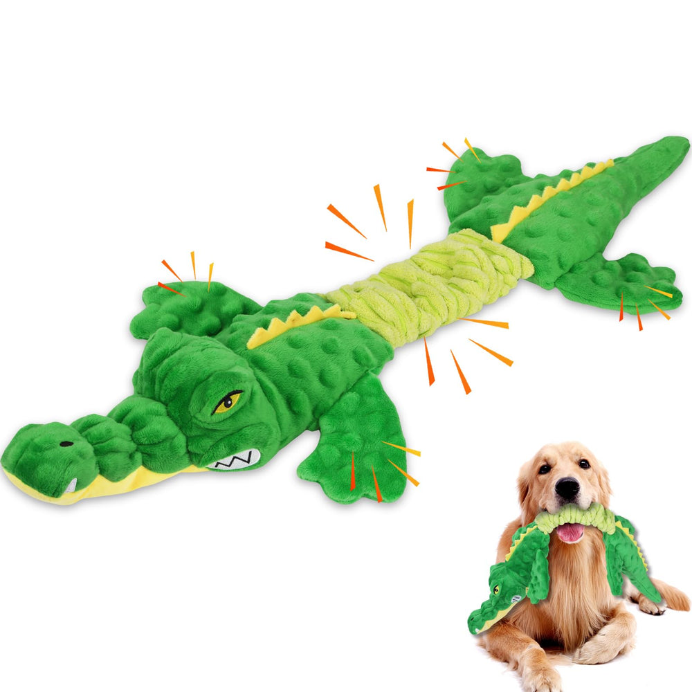 Letsmeet gran cocodrilo ladrido; ideal para juego interactivo y vínculo con tu mascota.